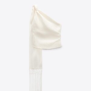 Zara Cream One-Shoulder Blouse